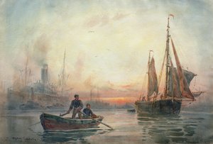 Solnedgang i bassenget i London, 1913